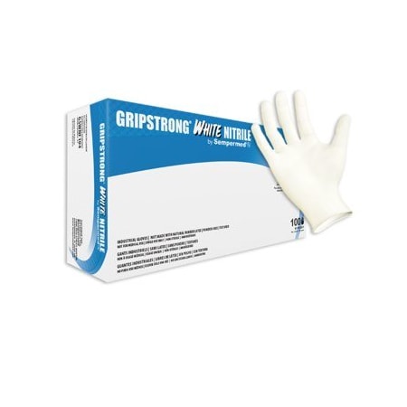 Sempermed SemperMed, Disposable Gloves, 4.5 mil Palm, Nitrile, Powder-Free, X-Large, 100 PK, White GSWNF105
